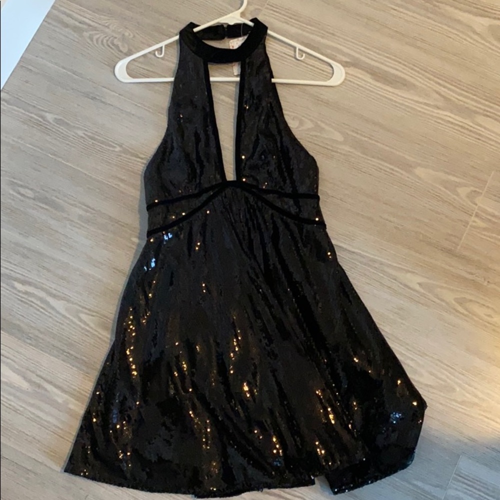 Free People Black Sequin Dress